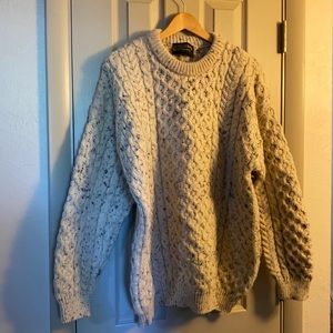 Irish Fisherman Knit Sweater.  Pure Virgin Wool. Size 48.